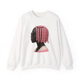 Chic Afrocentric Crewneck Sweatshirt - Stylish Black Woman Design