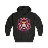 Geometric Lion Design Hoodie - Unisex Stylish Wear for Nature Lovers