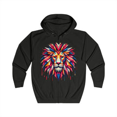 Geometric Lion Design Hoodie - Unisex Stylish Wear for Nature Lovers