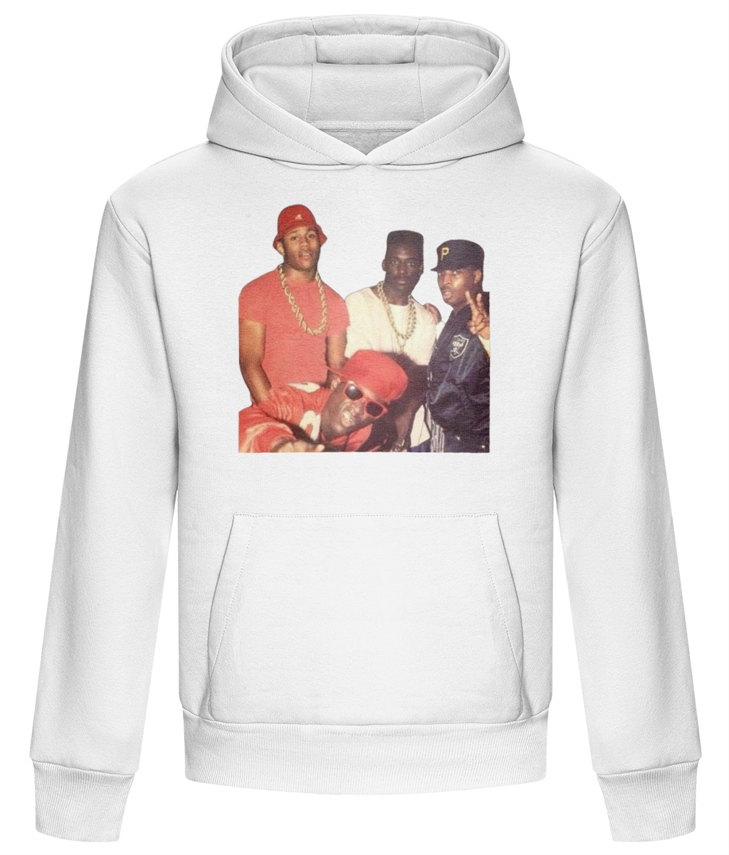 Retro Hip-Hop heavyweight pullover hoodie in Arctic White with front kangaroo pocket