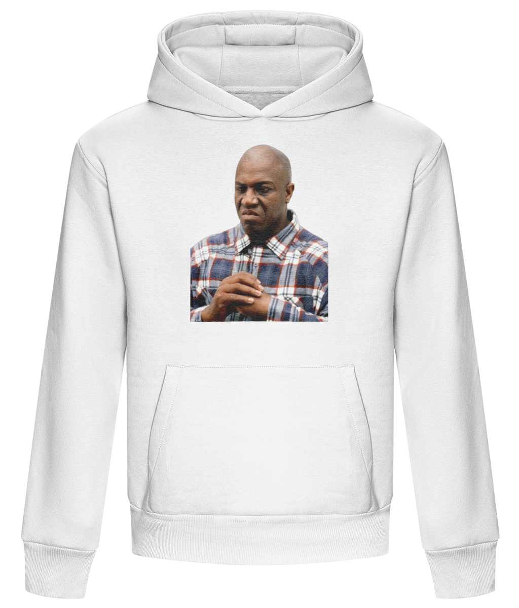 Deebo heavyweight pullover hoodie in Arctic White with front kangaroo pocket