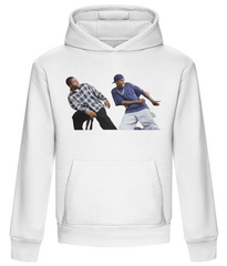 Friday Daaamn heavyweight pullover hoodie in Arctic White with front kangaroo pocket