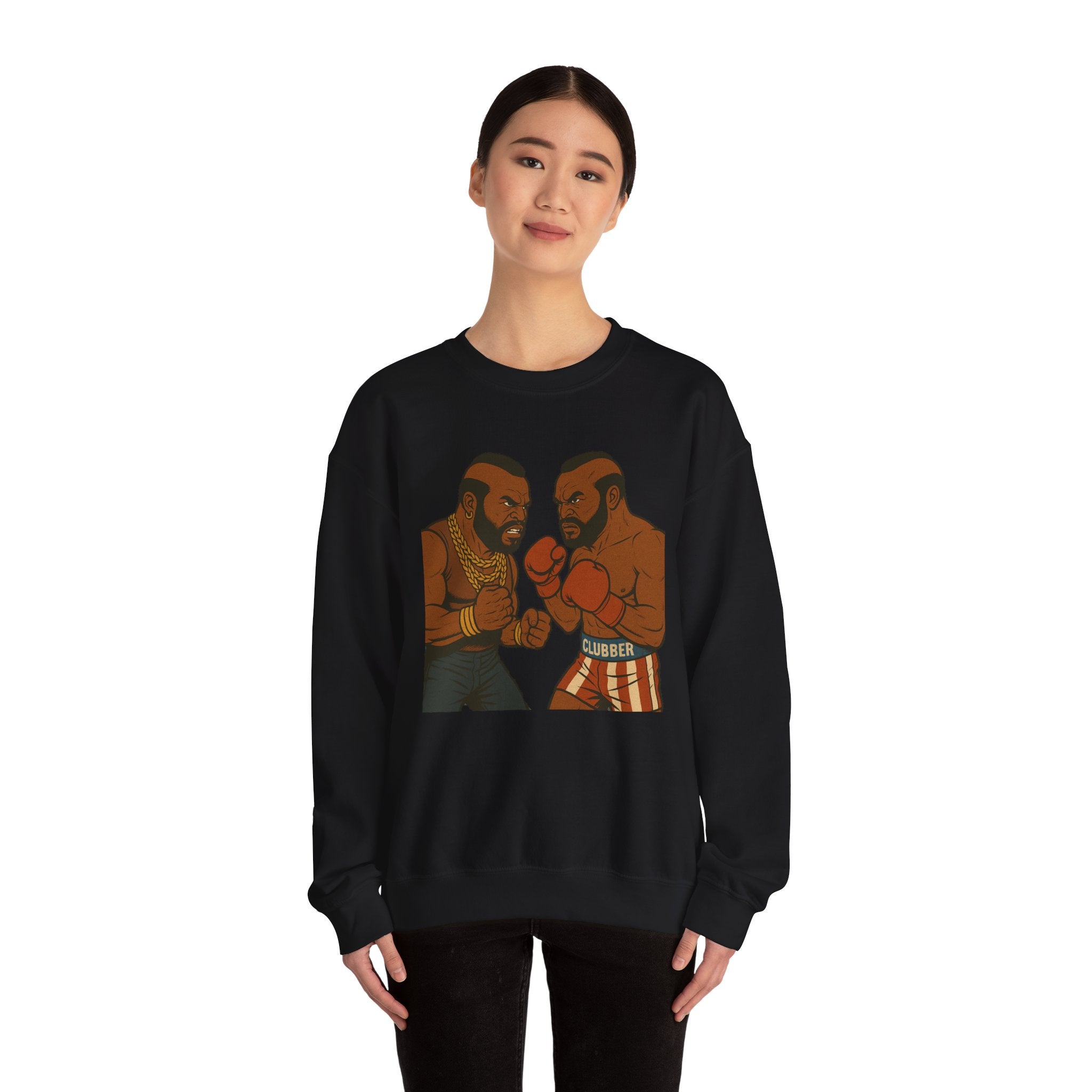 Clubber vs Mr T Design from Rocky Movie Crewneck Sweatshirt