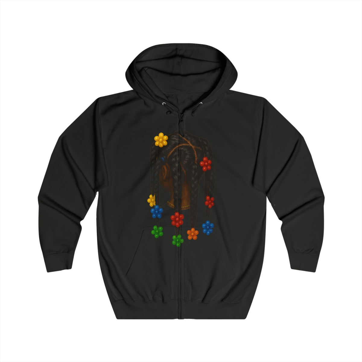 Colorful Flower Braid Unisex Hooded Sweatshirt - Cozy & Stylish