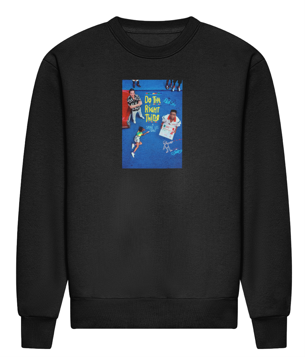 Do The Right Thing heavyweight sweatshirt in Deep Black, without white borders