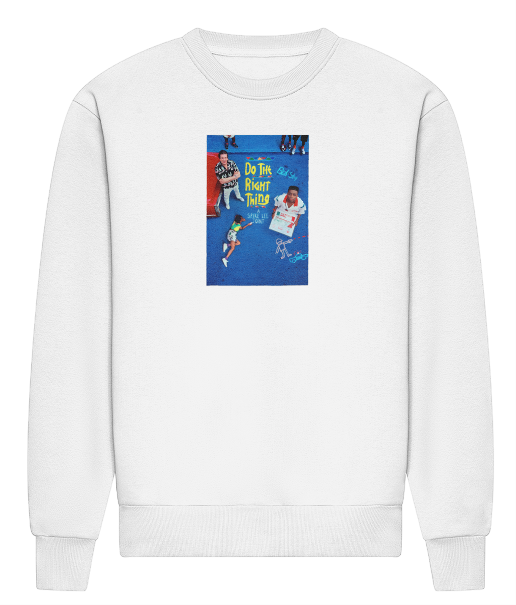 Do The Right Thing heavyweight sweatshirt in Arctic White, without white borders