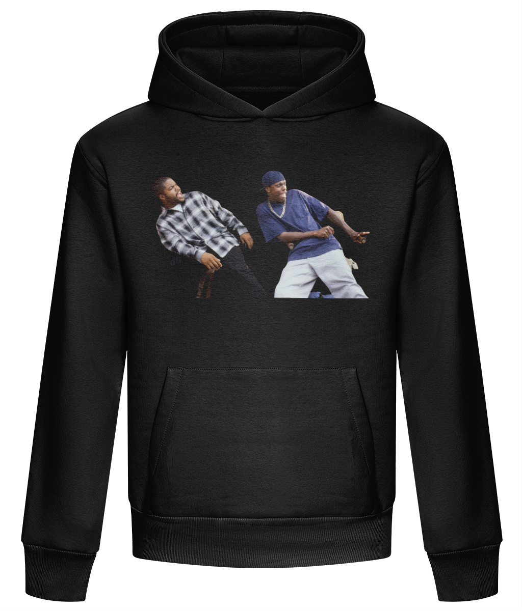 Friday Daaamn heavyweight pullover hoodie in Deep Black with front kangaroo pocket