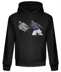 Friday Daaamn heavyweight pullover hoodie in Deep Black with front kangaroo pocket